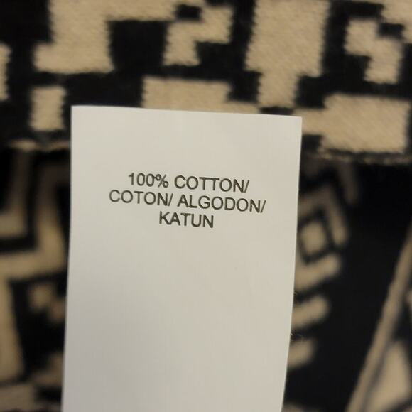 Lucky Brand Boho Thin Cardigan Sweater Southwestern Black Tan Waterfall M #409 - Picture 10 of 14